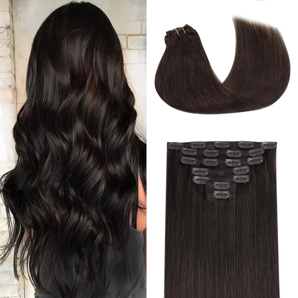 Dark Brown Remy Human Hair Extensions