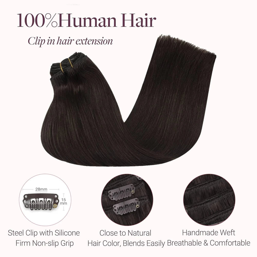Dark Brown Remy Human Hair Extensions